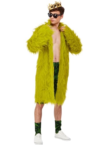 Cannabis King Costume, Green, Coat, Shorts, Socks & Crown, (XL) von Smiffys