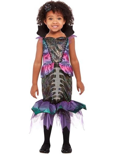 Toddler Dark Mermaid Costume, Purple, Dress & Headband, (T2) von Smiffys