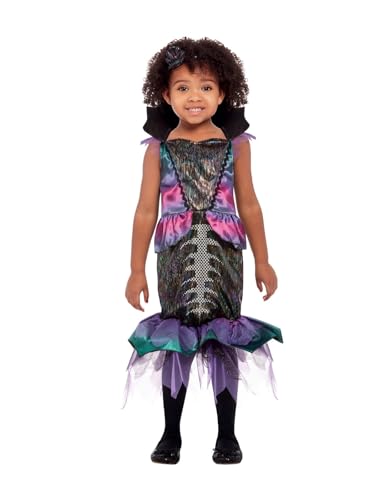 Toddler Dark Mermaid Costume, Purple, Dress & Headband, (T2) von Smiffys