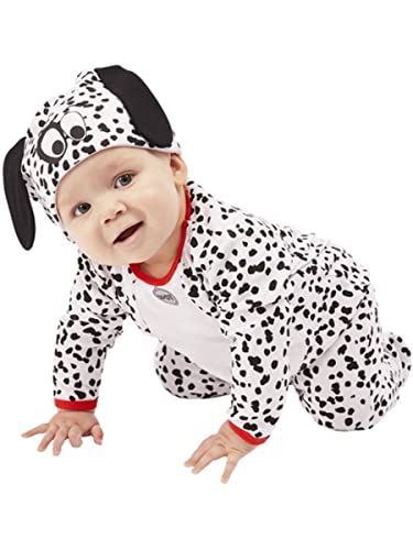 Dalmatian Baby, Black & White, All In One & Hat, BABY 9-12 months von Smiffys