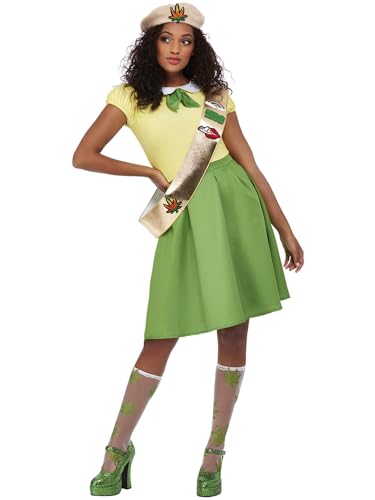 Pot Brownie Costume, Green, Dress, Sash, Hat & Socks, (M) von Smiffys