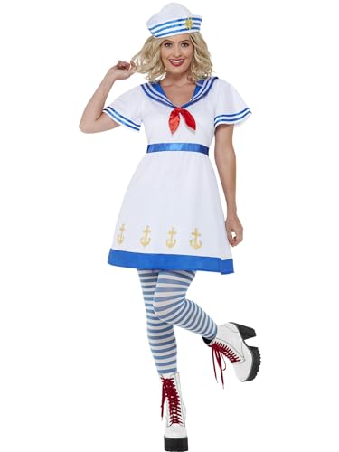 High Seas Sailor Costume, Dress & Hat, (M) von Smiffys