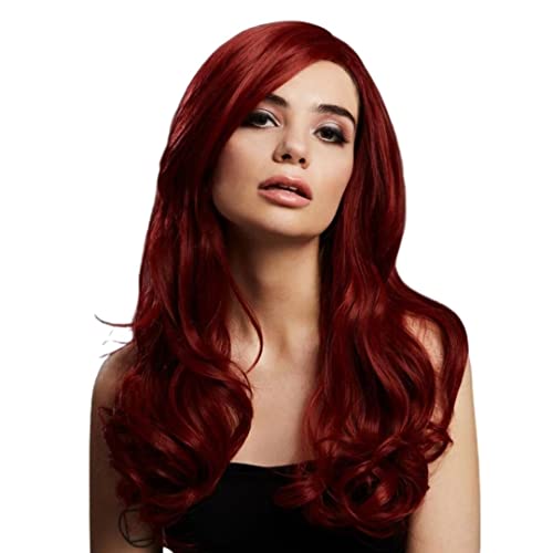 Fever Khloe Wig, True Blend, Ruby Red - Fever Khloe Wig, True Blend, Ruby Red, Long Wave, Centre Parting, 66cm/ 26in - von Smiffys