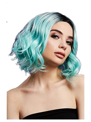 Smiffys Fever Kourtney Perücke, zweifarbig, Pfefferminze, Long-Bob mit Locken, Mittelscheitel, 30cm Smiffys Fever Kourtney Perücke, zweifarbig, Pfefferminze, Long-Bob mit Locken, Mittelscheitel, 30cm von Smiffys