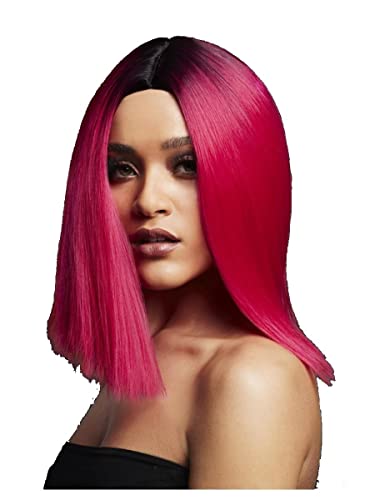 Smiffys Fever Kylie Perücke, zweifarbig, Magenta-Pink, Inverted, langer und gerader Bob mit Mittelscheitel, 37 cm Smiffys Fever Kylie Perücke, zweifarbig, Magenta-Pink, Inverted, langer und gerader Bob mit Mittelscheitel, 37 cm von Smiffys