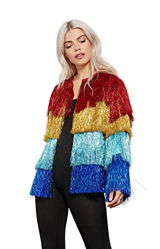 Fever Tinsel Festival Jacket, Rainbow, (L) von Smiffys