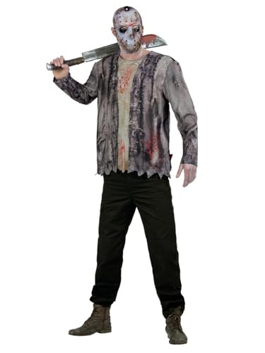 Smiffys Friday the 13th, Jason Voorhees, Kostüm, Jacke mit eingesetztem Oberteil und Hockey-Maske Smiffys Friday the 13th, Jason Voorhees, Kostüm, Jacke mit eingesetztem Oberteil und Hockey-Maske von Smiffys