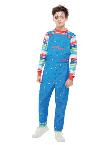 Chucky Costume, Blue, Dungarees & Top, (M) von Smiffys