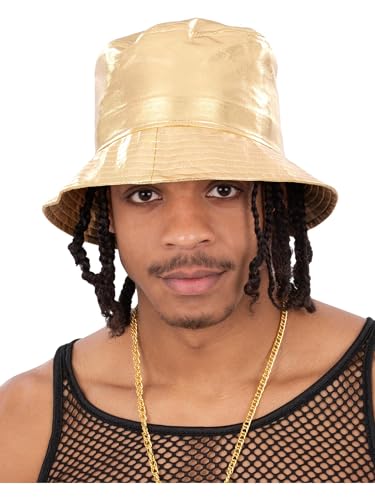 Smiffys 90er Jahre Gold Bucket Hat, 1990er Jahre Kostüm, 1990er Jahre Dress Up Hüte Smiffys 90er Jahre Gold Bucket Hat, 1990er Jahre Kostüm, 1990er Jahre Dress Up Hüte von Smiffys