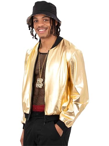 Smiffys 90er Jahre Gold Jacke, 1990er Jahre Verkleidung 1990er Jahre Dress Up Kostüme Smiffys 90er Jahre Gold Jacke, 1990er Jahre Verkleidung 1990er Jahre Dress Up Kostüme von Smiffys