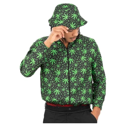 Smiffys 90er Jahre High On Life Kostüm Bomberjacke & Fischerhut 1990er Jahre Verkleidung 1990er Jahre Dress Up Kostüme von Smiffys