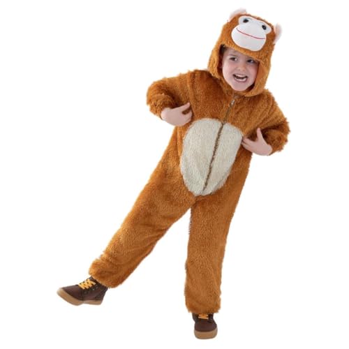 Smiffys 99809S Affe Affenkostüm, Uni-Kinder, Cartoon, braun, S-4-6 Years von Smiffys