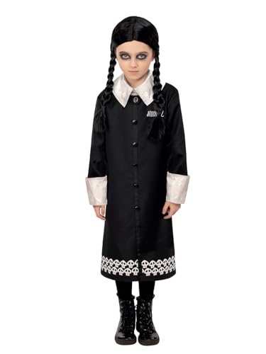 Smiffys Addams Family, Wednesday-Kostüm, Kleid & Perücke Smiffys Addams Family, Wednesday-Kostüm, Kleid & Perücke von Smiffys