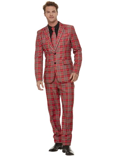 Smiffys Anzug mit Tartanmuster, Rot, mit Jacke, Hose & Krawatte Smiffys Anzug mit Tartanmuster, Rot, mit Jacke, Hose & Krawatte von Smiffys