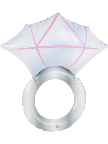 Smiffys Aufblasbarer Diamantring, Silber, 50 cm/20 Zoll von Smiffys