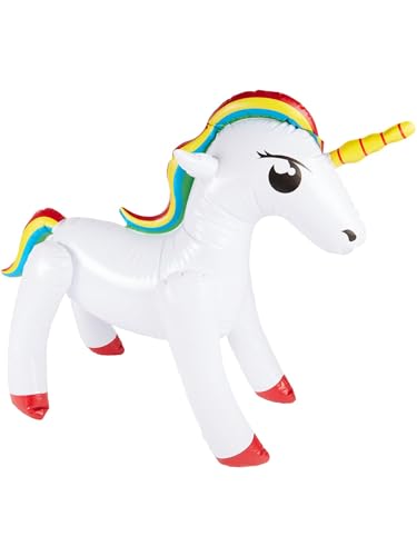 Smiffys Aufblasbares Einhorn, Weiß, 90 cm/35 Zoll von Smiffys