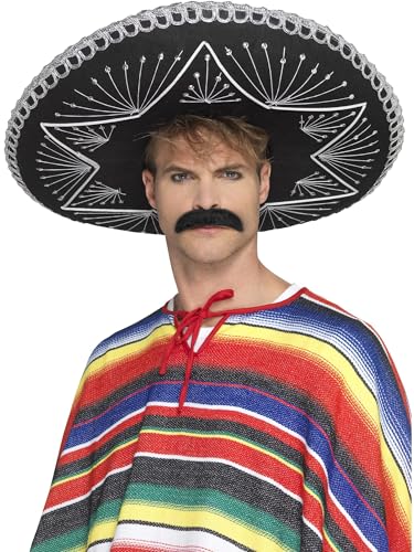Smiffys Authentischer Sombrero deluxe,Schwarz,Mit silbernem Geflecht Smiffys Authentischer Sombrero deluxe,Schwarz,Mit silbernem Geflecht von Smiffys
