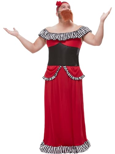 Smiffys Bärtige-Damen-Kostüm, Rot, mit Kleid, Korsett, Stirnband & Bart Smiffys Bärtige-Damen-Kostüm, Rot, mit Kleid, Korsett, Stirnband & Bart von Smiffys