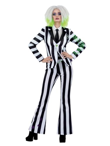 Smiffys Beetlejuice-Kostüm, Jacke, ausgestellte Hose und Krawatte Smiffys Beetlejuice-Kostüm, Jacke, ausgestellte Hose und Krawatte von Smiffys