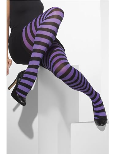 Smiffys Blickdichte Strumpfhose, Violett & Schwarz, Gestreift Smiffys Blickdichte Strumpfhose, Violett & Schwarz, Gestreift von Smiffys
