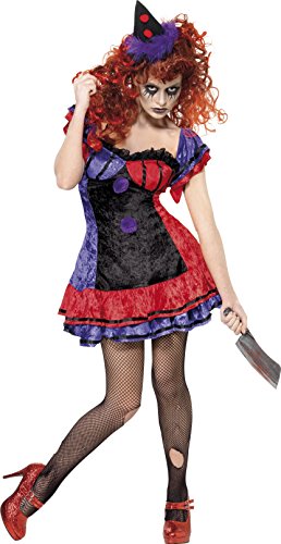 Smiffys Clownkostüm für Damen Clown Bobo Kostüm Bobokostüm BO BO zu Halloween Halloweenkostüm Horror Zirkus Gr. 36/38 (S), 40/42 (M), 44/46 (L), Größe:L von Smiffys