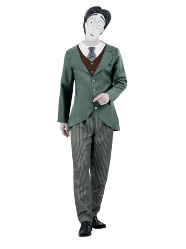 Smiffys Corpse Bride, Victor Van Dort Bräutigam-Kostüm, Jacke mit Hemd und Weste, Krawatte, Hose und Maske Smiffys Corpse Bride, Victor Van Dort Bräutigam-Kostüm, Jacke mit Hemd und Weste, Krawatte, Hose und Maske von Smiffys