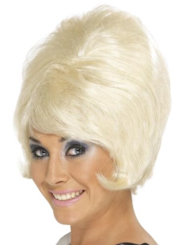 Smiffys Damen 60er Jahre Kurze Bienenstock Perücke mit Pony, Blond, One Size, 42273 Smiffys Damen 60er Jahre Kurze Bienenstock Perücke mit Pony, Blond, One Size, 42273 von Smiffys