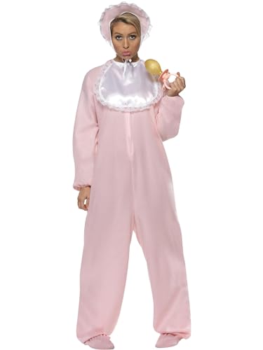 Smiffys Damen Baby Kostüm, Jumpsuit, Haube und Lätzchen, Größe: One Size, 28601, Rosa Smiffys Damen Baby Kostüm, Jumpsuit, Haube und Lätzchen, Größe: One Size, 28601, Rosa von Smiffys