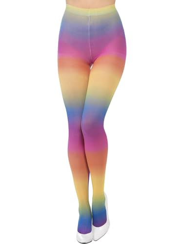 Smiffys Blickdichte Strumpfhose, Rainbow von Smiffys