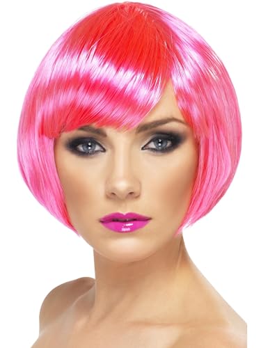Smiffys Schätzchen Perücke, Neon-Rosa, Kurzer Bob mit Pony Smiffys Schätzchen Perücke, Neon-Rosa, Kurzer Bob mit Pony von Smiffys