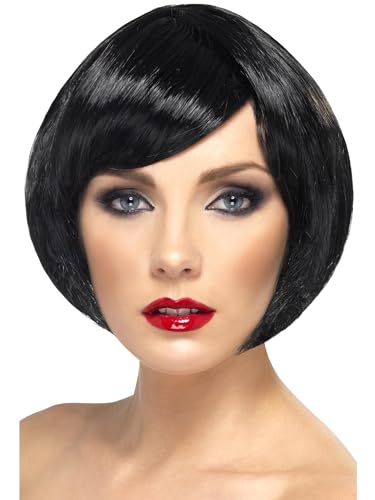 Smiffys Damen Kurzer Bob mit Pony Perücke, Babe Perücke, Schwarz, One Size, 42044 Smiffys Damen Kurzer Bob mit Pony Perücke, Babe Perücke, Schwarz, One Size, 42044 von Smiffys
