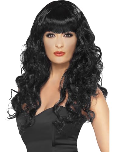 Smiffys Sirene Perücke, Schwarz, Lang, Lockig mit Fring Smiffys Sirene Perücke, Schwarz, Lang, Lockig mit Fring von Smiffys