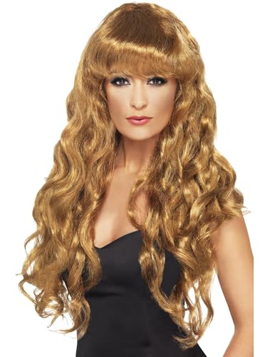 Smiffys Sirene Perücke, Braun, Lang, Lockig mit Pony Smiffys Sirene Perücke, Braun, Lang, Lockig mit Pony von Smiffys