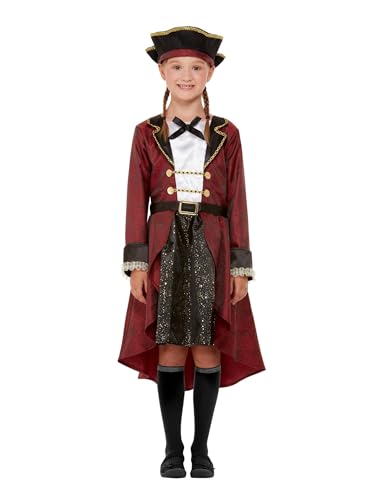 Smiffys Deluxe-Mädchenkostüm Pirat Swashbuckler, Burgunderrot, Kleid und Hut Smiffys Deluxe-Mädchenkostüm Pirat Swashbuckler, Burgunderrot, Kleid und Hut von Smiffys