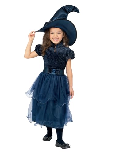 Smiffys Deluxe Mitternachtshexe Kostüm, Blau, mit Kleid, Gürtel, linsenförmiger 3D-Druck Brosche & Hut Smiffys Deluxe Mitternachtshexe Kostüm, Blau, mit Kleid, Gürtel, linsenförmiger 3D-Druck Brosche & Hut von Smiffys