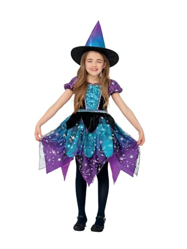 Smiffys Deluxe Mond- & Sterne-Hexe, Kostüm, Leuchtendes Kleid & Hut, Lila & Blaugrünes Ombre Smiffys Deluxe Mond- & Sterne-Hexe, Kostüm, Leuchtendes Kleid & Hut, Lila & Blaugrünes Ombre von Smiffys