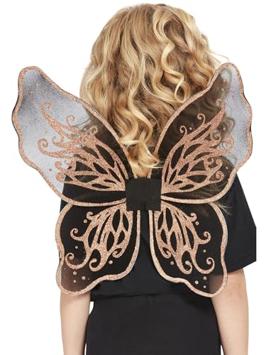 Smiffys Dunkle Botanik-Schmetterlingsflügel, 43cm/17in, Gold, mit Glitter Smiffys Dunkle Botanik-Schmetterlingsflügel, 43cm/17in, Gold, mit Glitter von Smiffys