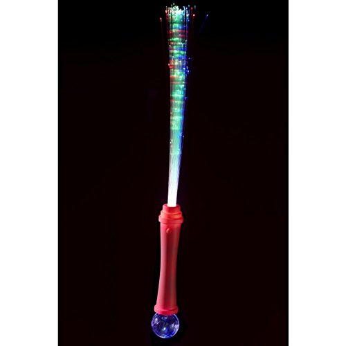 Smiffys Faseroptik-Zauberstab, rosa, mit Discokugel, 36cm / 14in von Smiffys