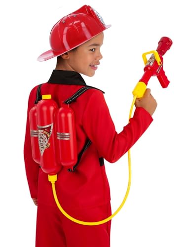 Smiffys Feuerwehrmann-Super-Soaker-Rucksack, rot, Langstrecke von Smiffys