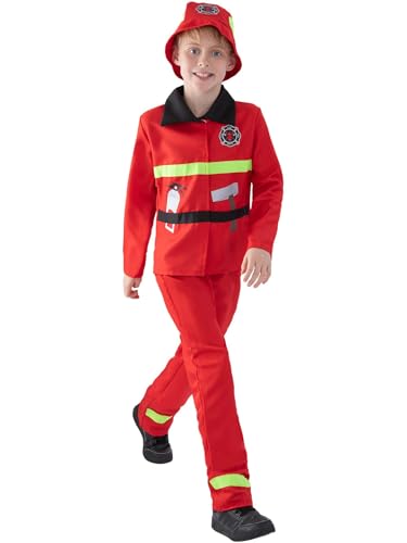 Smiffys Feuerwehruniform, Rot, mit Jacke, Hose und Mütze Smiffys Feuerwehruniform, Rot, mit Jacke, Hose und Mütze von Smiffys
