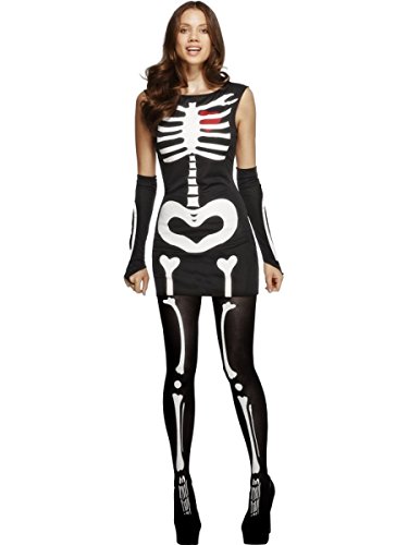 Smiffys Fever, Damen Skelett Kostüm, Kleid und Handschuhe, Größe: 32-34, 34192 Smiffys Fever, Damen Skelett Kostüm, Kleid und Handschuhe, Größe: 32-34, 34192 von Smiffys