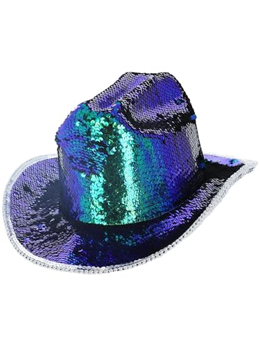 Smiffys Fever-Deluxe-Pailletten-Cowgirl-Hut, schillerndes Grün Smiffys Fever-Deluxe-Pailletten-Cowgirl-Hut, schillerndes Grün von Smiffys