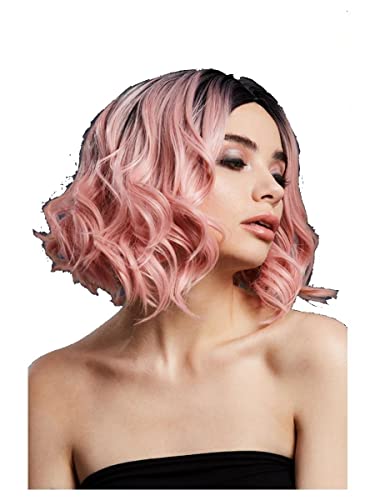 Smiffys Fever Kourtney Perücke, zweifarbig, Babyrosa, Long-Bob mit Locken, Mittelscheitel, 30cm Smiffys Fever Kourtney Perücke, zweifarbig, Babyrosa, Long-Bob mit Locken, Mittelscheitel, 30cm von Smiffys