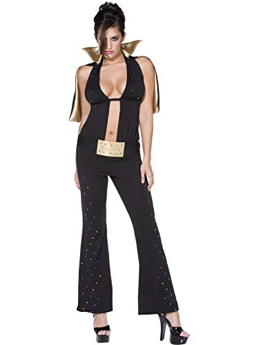 Smiffys Fever Las Vegas Kostüm mit Body Cape und Gürtel (schwarz) von Smiffys
