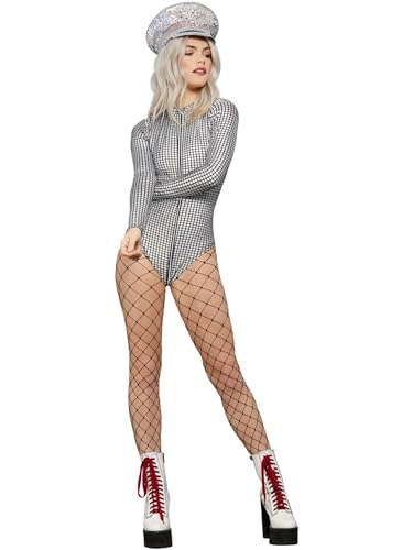 Smiffys Fever Miss Whiplash Disco holografischer Ganzkörperanzug, Durchgehender Reißverschluss Smiffys Fever Miss Whiplash Disco holografischer Ganzkörperanzug, Durchgehender Reißverschluss von Smiffys