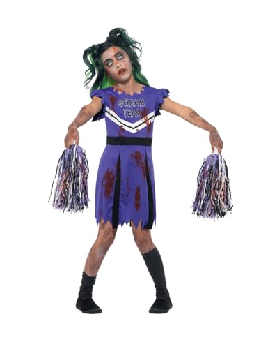 Smiffys Finsterer-Cheerleader-Kostüm, Lila & Schwarz, mit Kleid & Pompons Smiffys Finsterer-Cheerleader-Kostüm, Lila & Schwarz, mit Kleid & Pompons von Smiffys