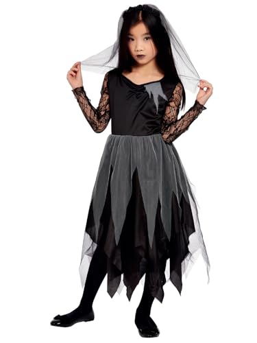 Smiffys Friedhofbraut, Schwarz, Kleid & Stirnband mit Schleier Smiffys Friedhofbraut, Schwarz, Kleid & Stirnband mit Schleier von Smiffys