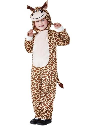 Smiffys Giraffenkostüm für Kleinkind, Mehrfarbig, Mit Kapuzen-Jumpsuit von Smiffys