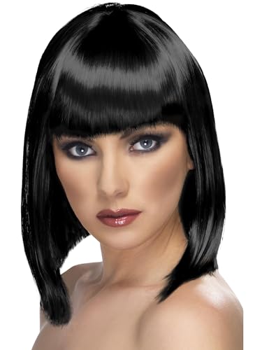 Smiffys Glam Perücke, Schwarz, Kurz, abgerundet mit Pony Smiffys Glam Perücke, Schwarz, Kurz, abgerundet mit Pony von Smiffys