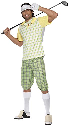 Smiffys Golfer Kostüm, Grün, Gelb und Weiß, mit Schirmmütze, Shorts, Oberteil, Fliege und Handschuhen, XL Smiffys Golfer Kostüm, Grün, Gelb und Weiß, mit Schirmmütze, Shorts, Oberteil, Fliege und Handschuhen, XL von Smiffys